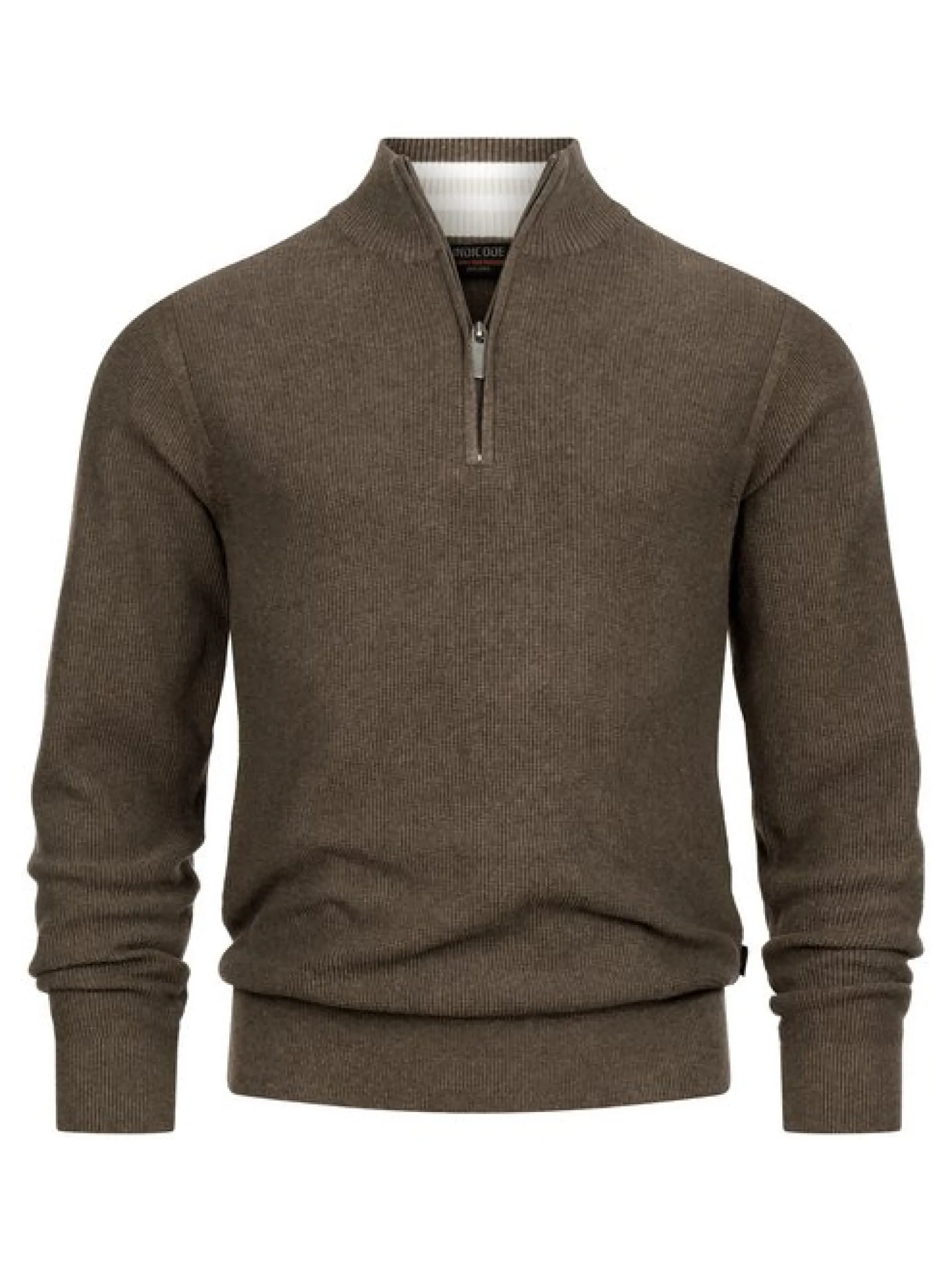 Indicode Herren Strickpullover - INBull in grau