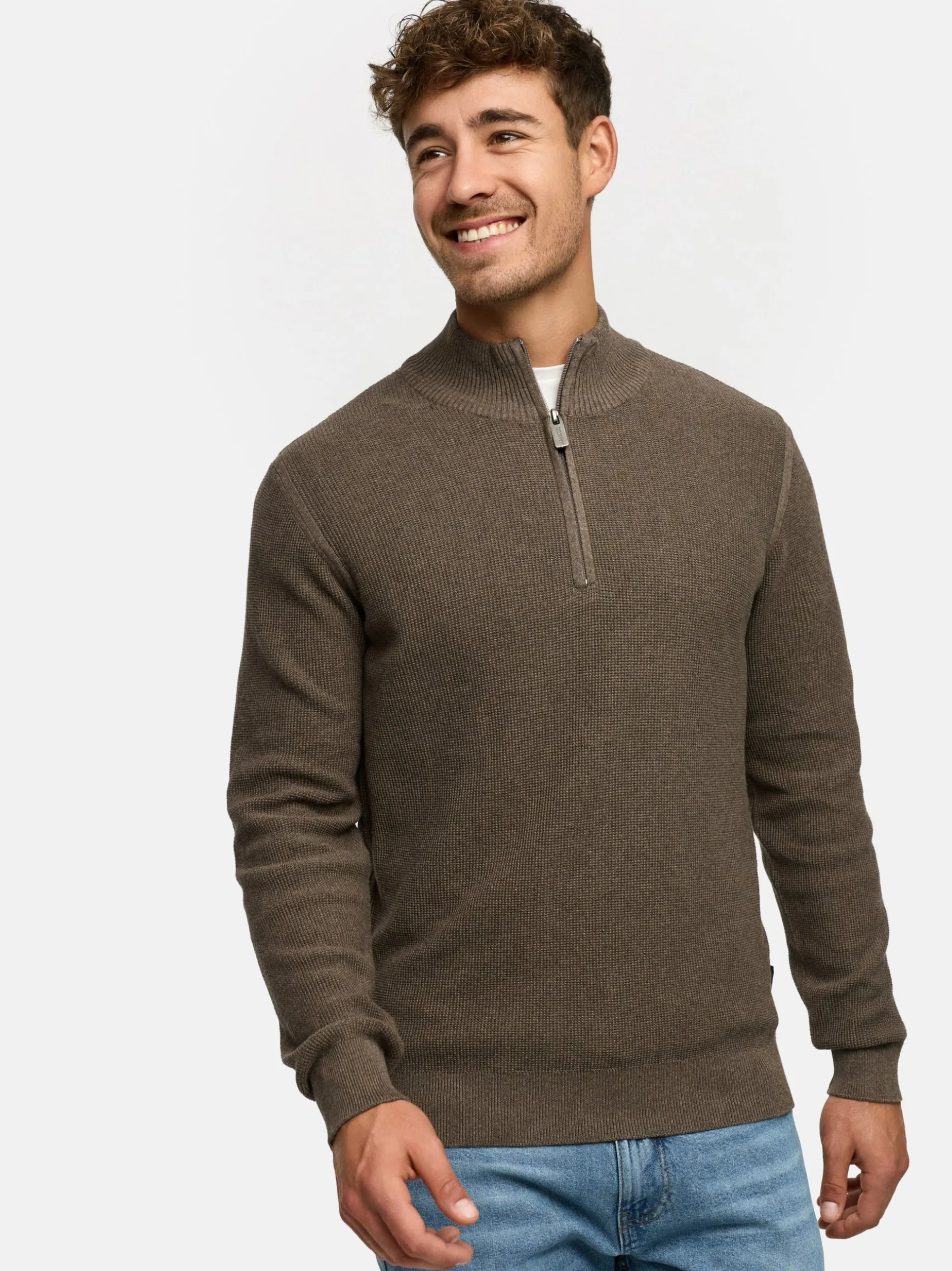 Indicode Herren Strickpullover - INBull in grau