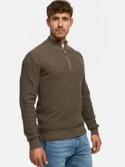 Indicode Herren Strickpullover - INBull in grau