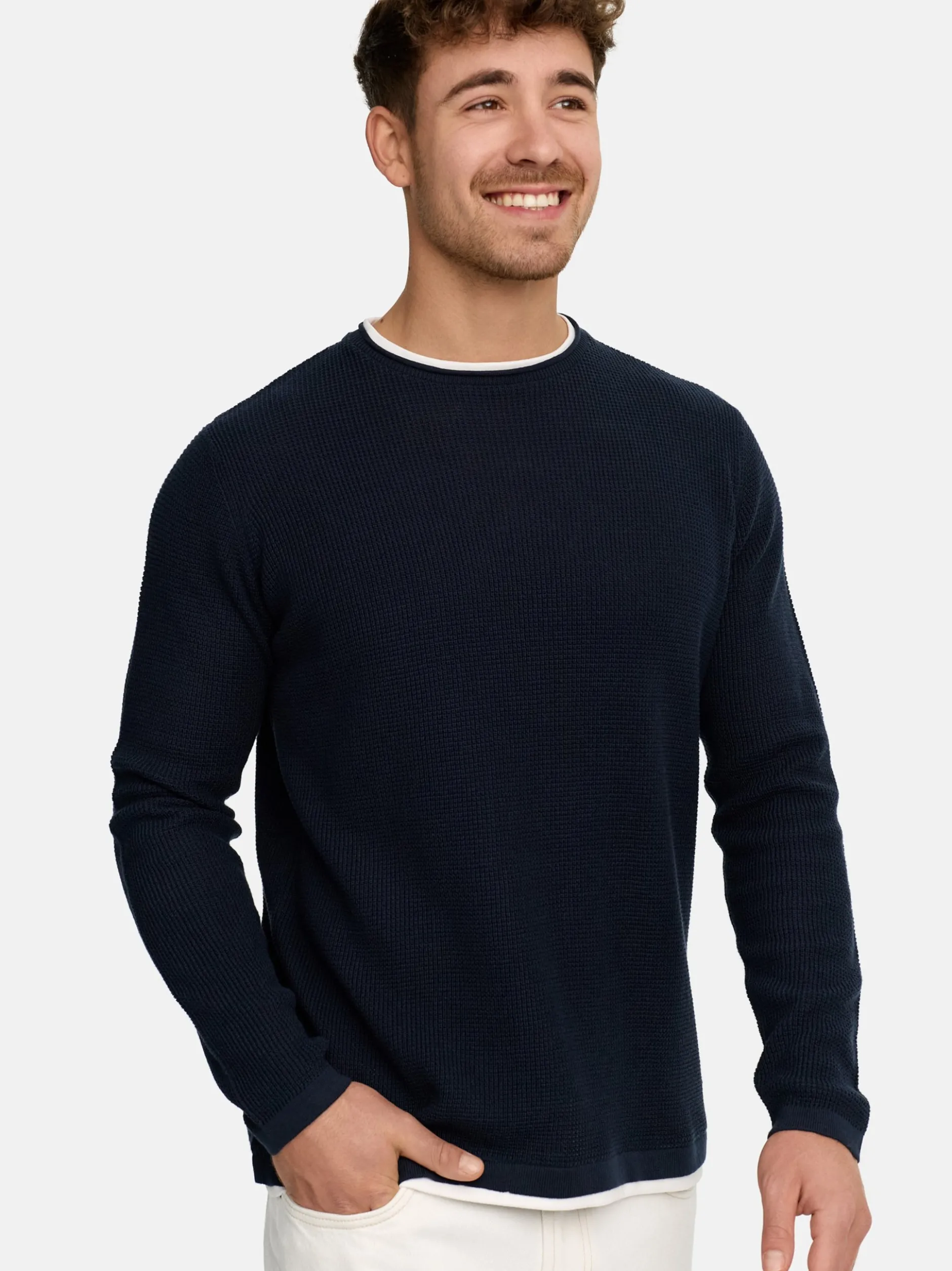 Indicode Herren Strickpullover - INVillads in marine