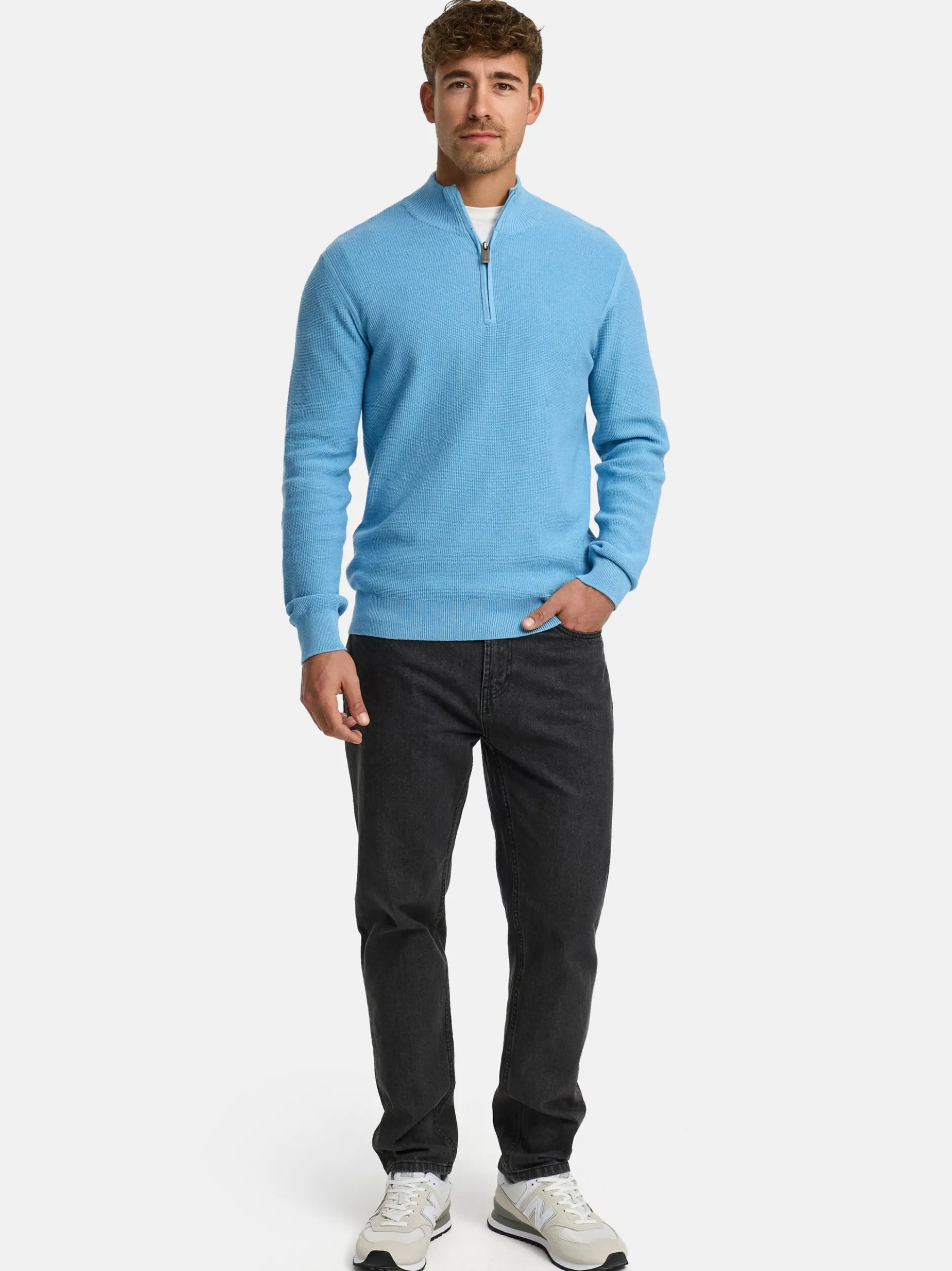 Indicode Herren Strickpullover - INBull in blau