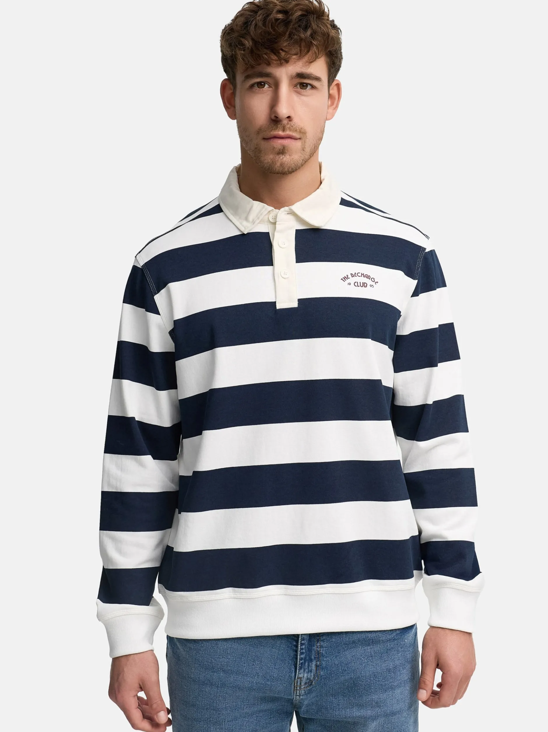 Indicode Herren Sweatshirt - INLemon in blau weiß