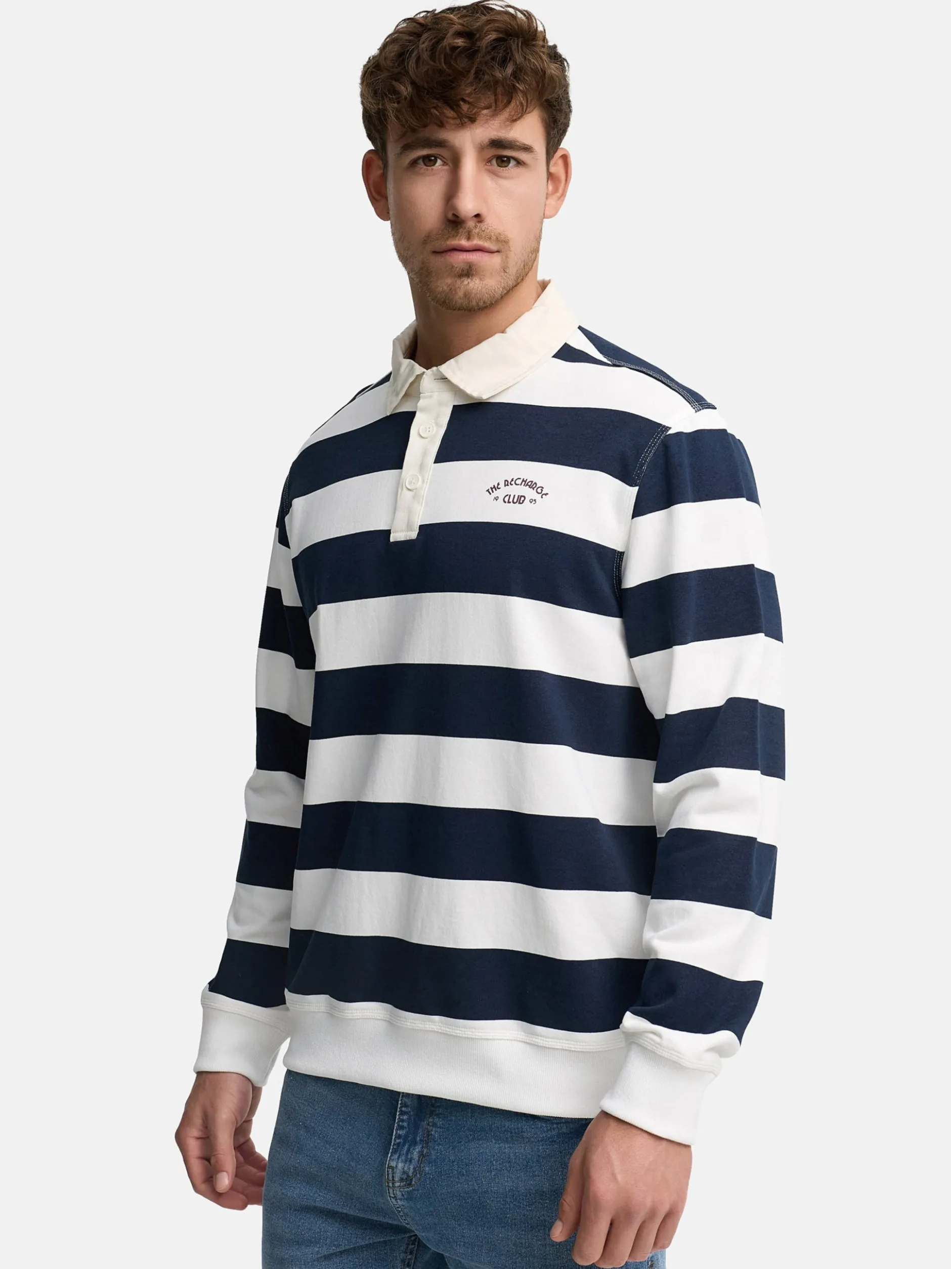 Indicode Herren Sweatshirt - INLemon in blau weiß