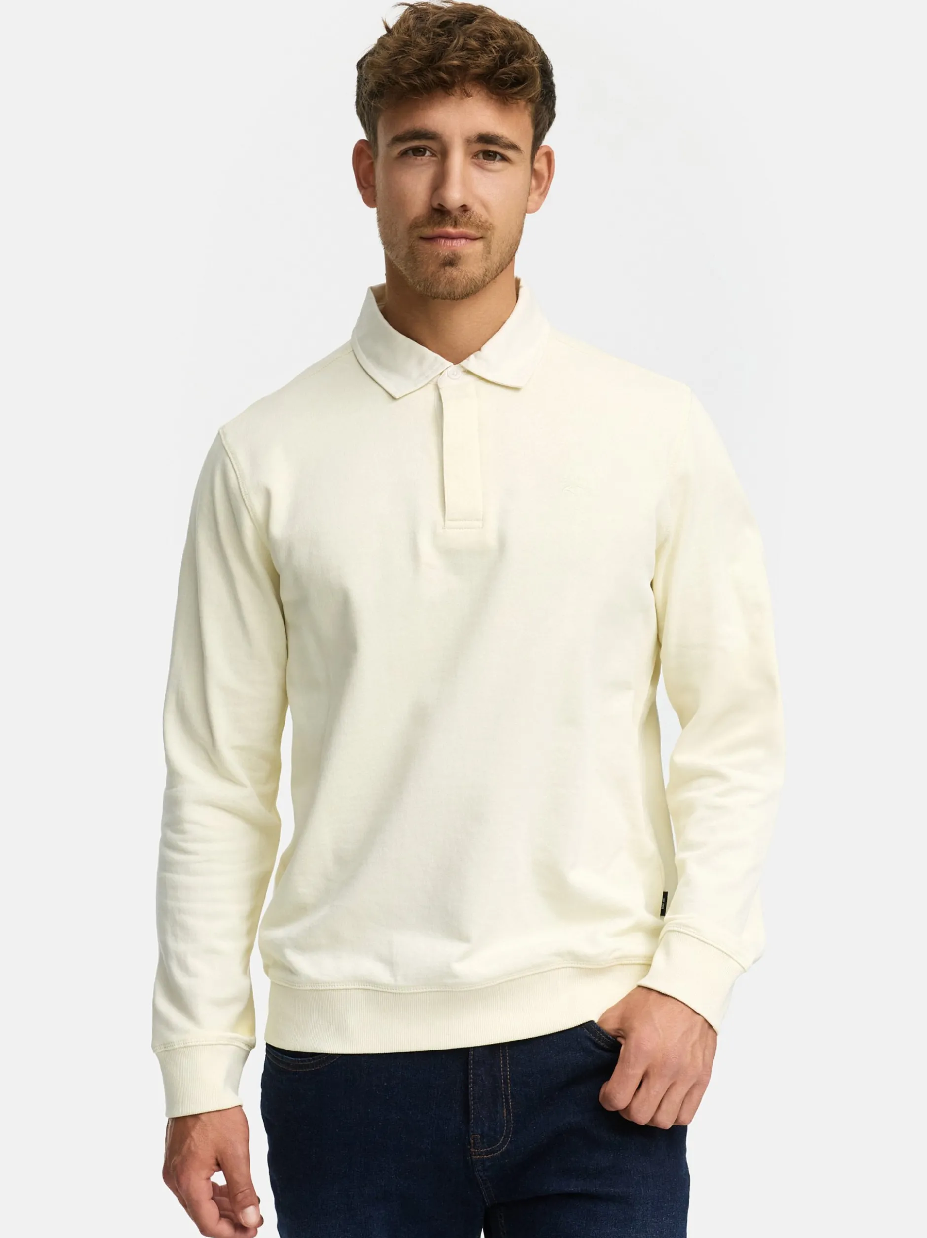 Indicode Herren Sweatshirt - INDisnar in vanille weiß