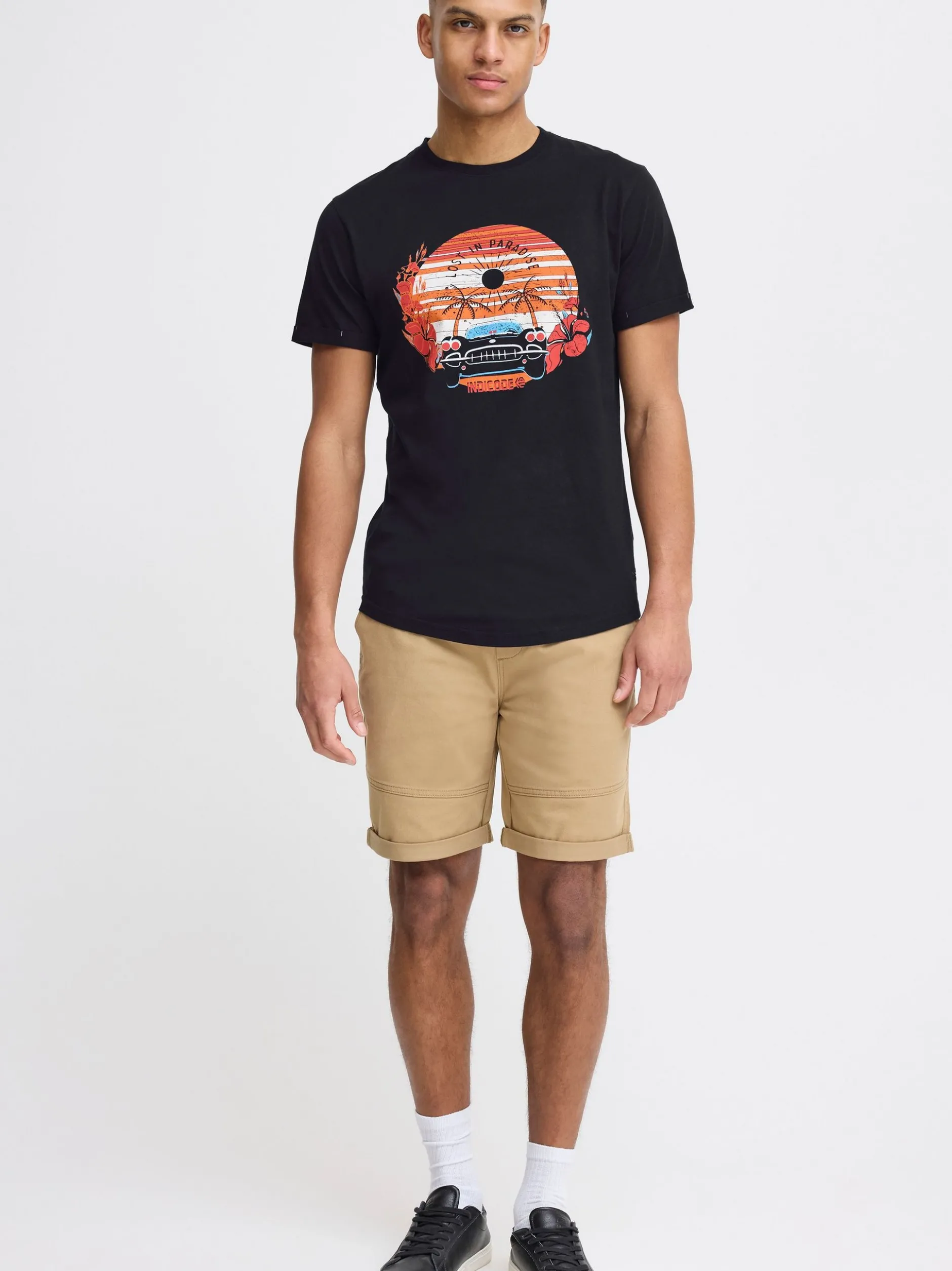 Indicode Herren T-Shirt - IDDaniel in schwarz
