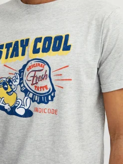 Indicode Herren T-Shirt - IDDaniel in grau