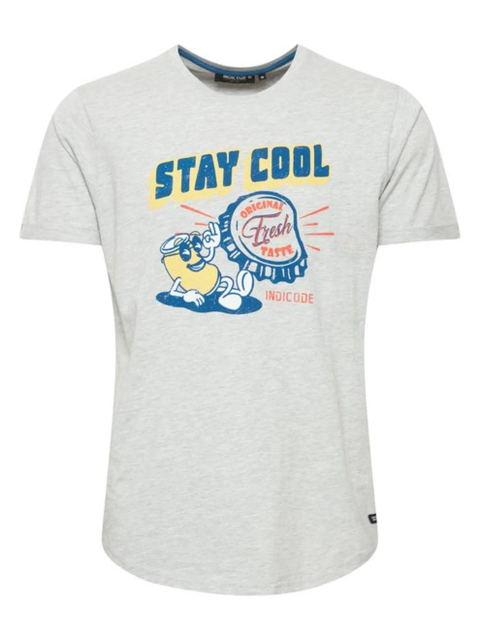 Indicode Herren T-Shirt - IDDaniel in grau