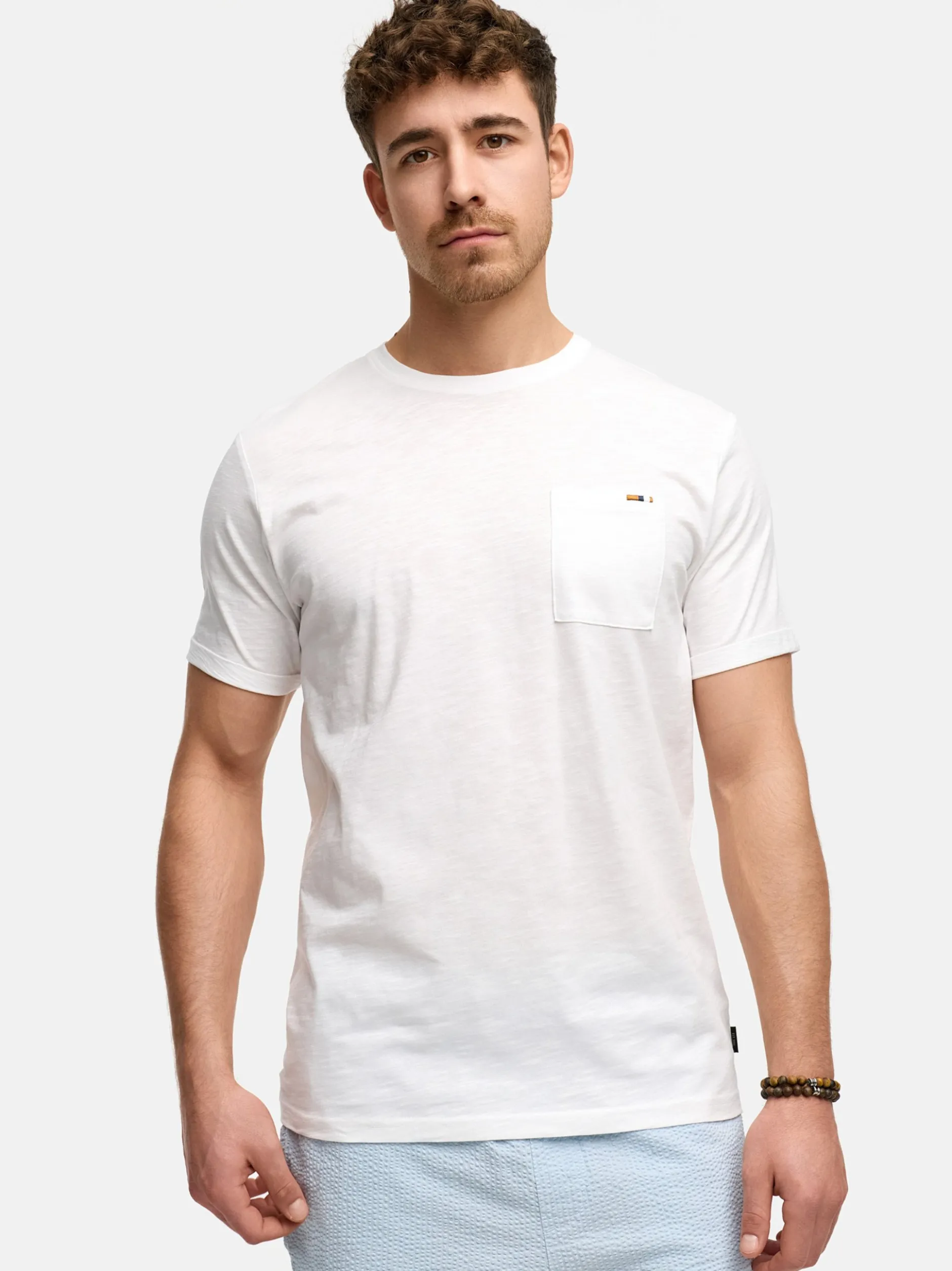 Indicode Herren T-Shirt - INAndorra in weiß