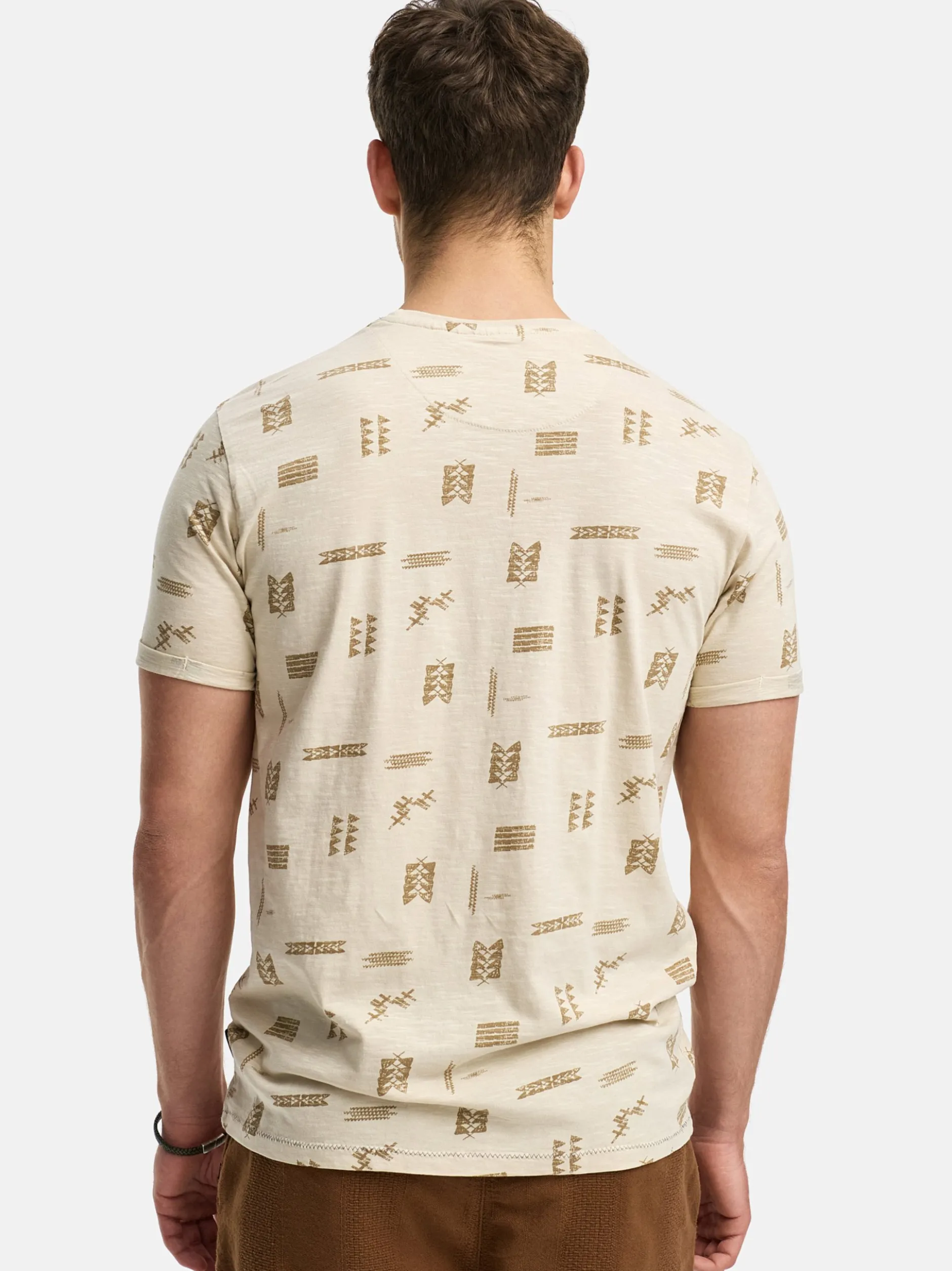 Indicode Herren T-Shirt - INAsbjorn in beige sand