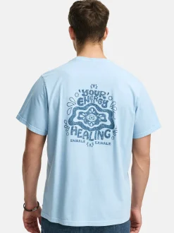 Indicode Herren T-Shirt - INBlank in hellblau blau