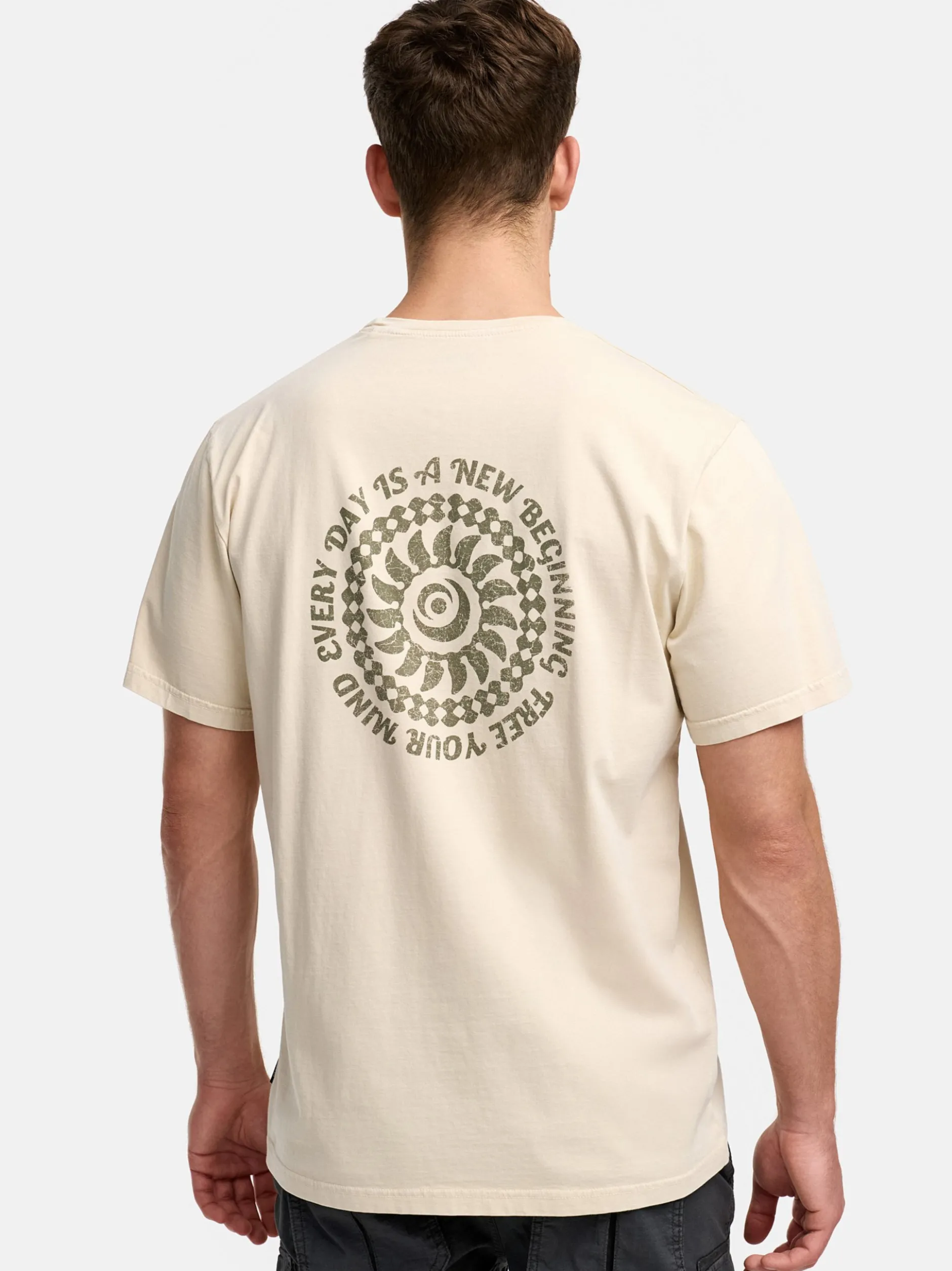 Indicode Herren T-Shirt - INBlank in beige taupe