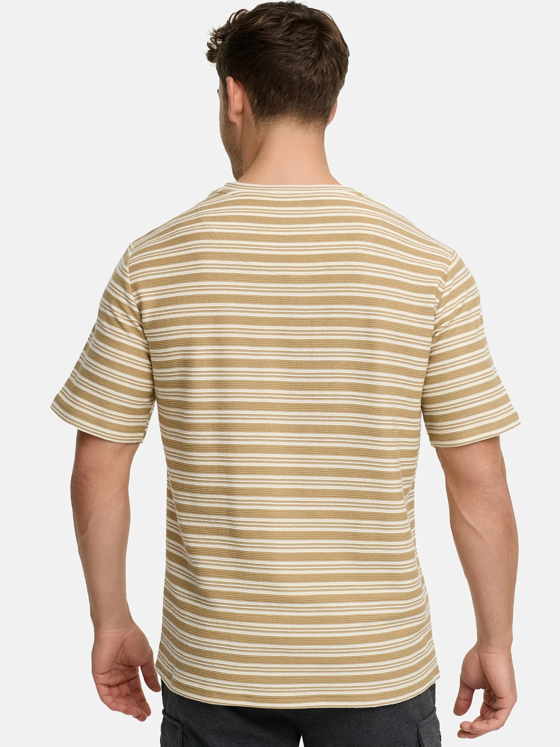 Indicode Herren T-Shirt - INDrop in beige mehrfarbig