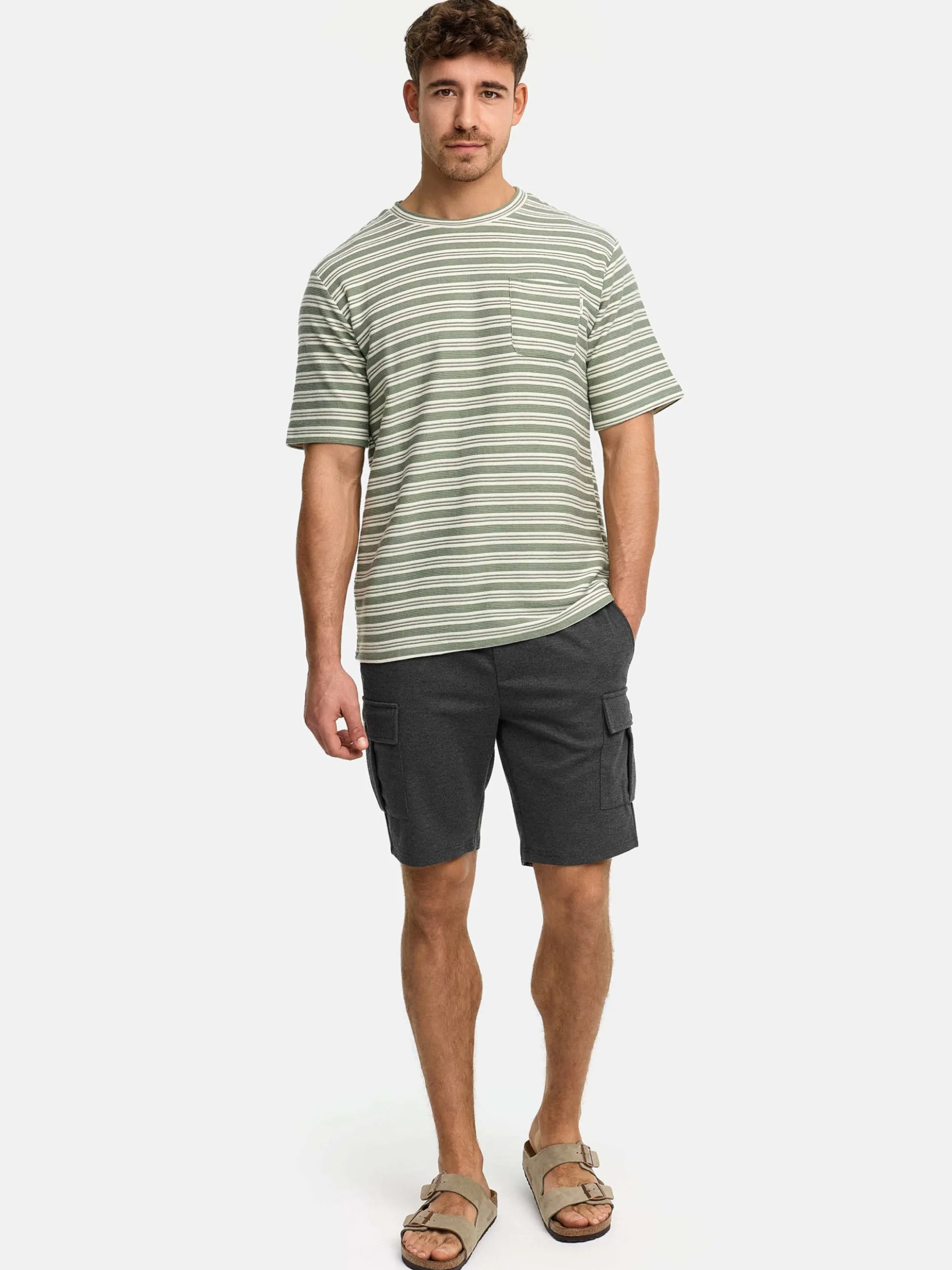Indicode Herren T-Shirt - INDrop in blau mehrfarbig