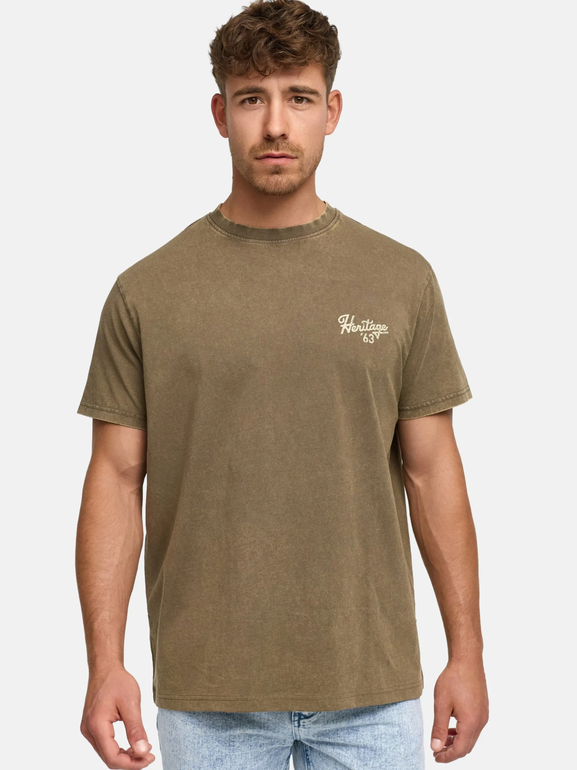 Indicode Herren T-Shirt - INHeritage in braun