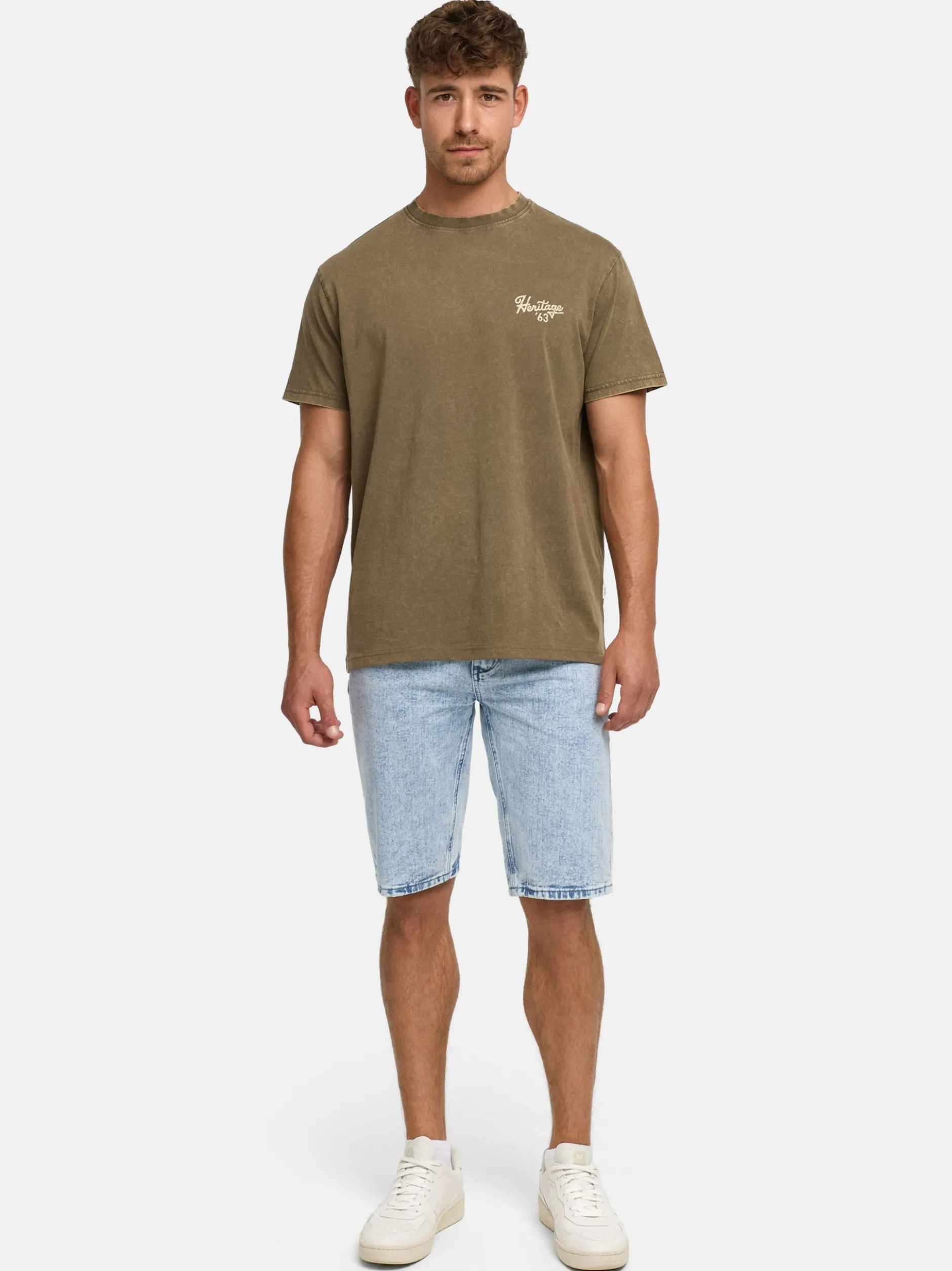 Indicode Herren T-Shirt - INHeritage in braun