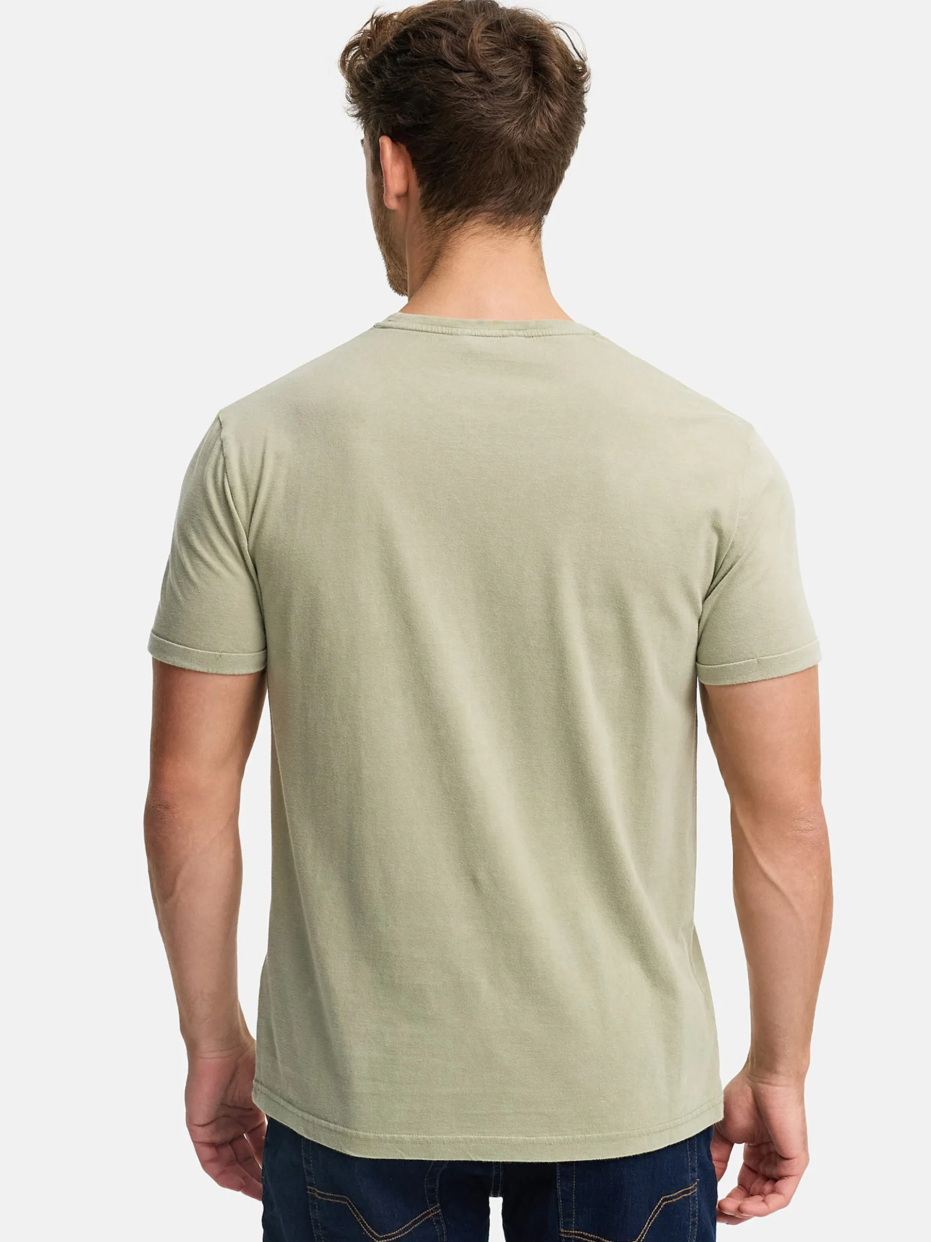 Indicode Herren T-Shirt - INHerbst in grün khaki