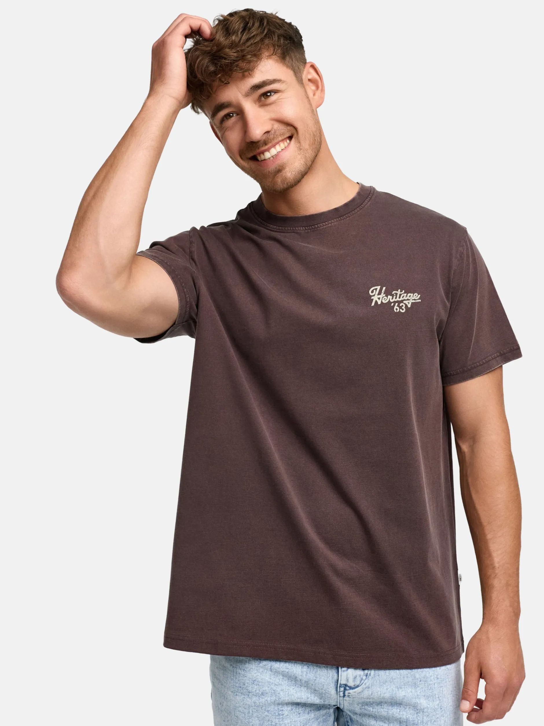 Indicode Herren T-Shirt - INHeritage in braun