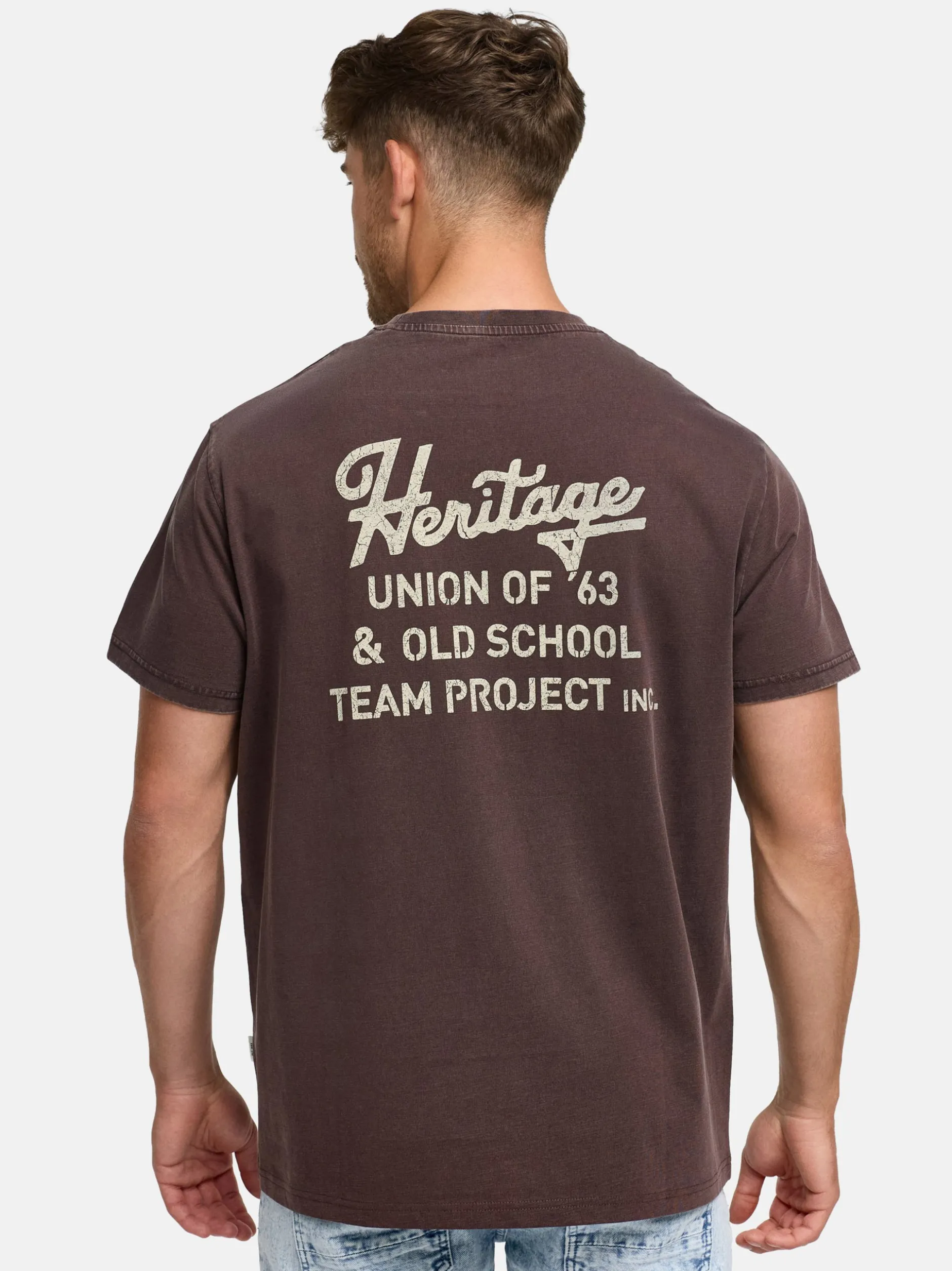 Indicode Herren T-Shirt - INHeritage in braun
