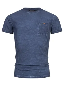 Indicode Herren T-Shirt - INKilmon in denim blau