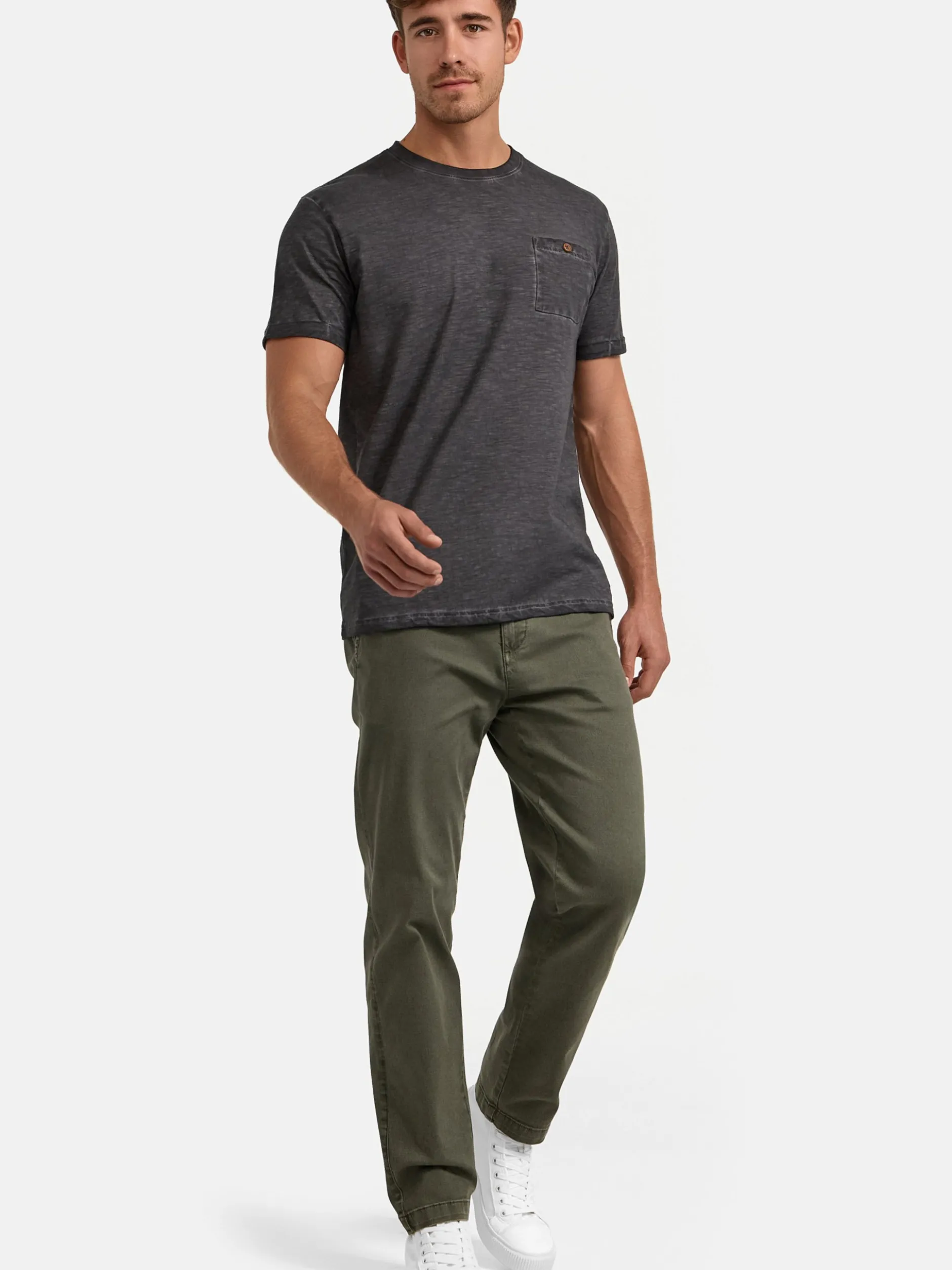 Indicode Herren T-Shirt - INKilmon in anthrazit grau