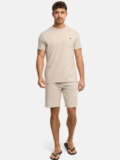 Indicode Herren T-Shirt - INNogo in taupe beige