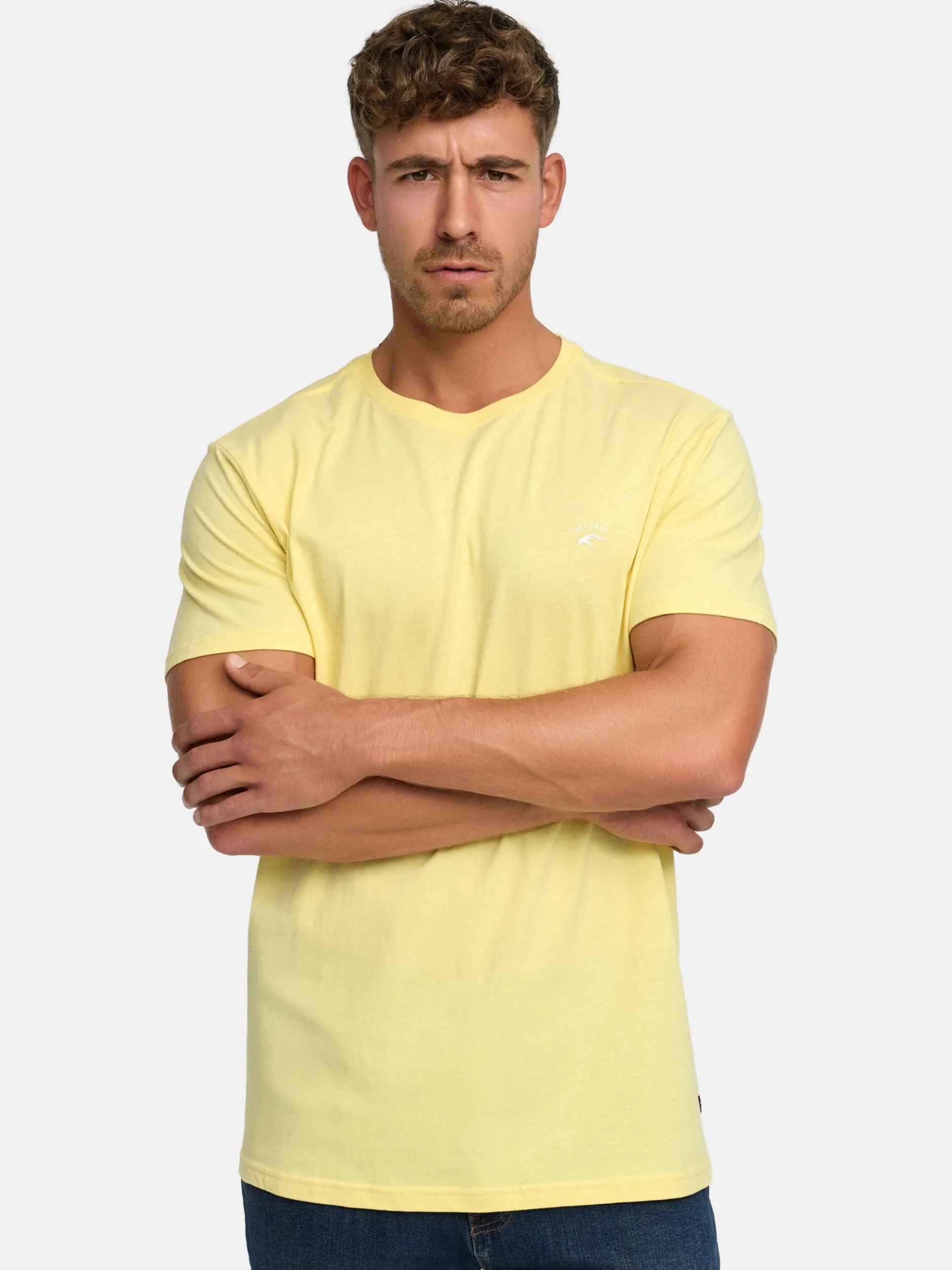 Indicode Herren T-Shirt - Kloge in gelb