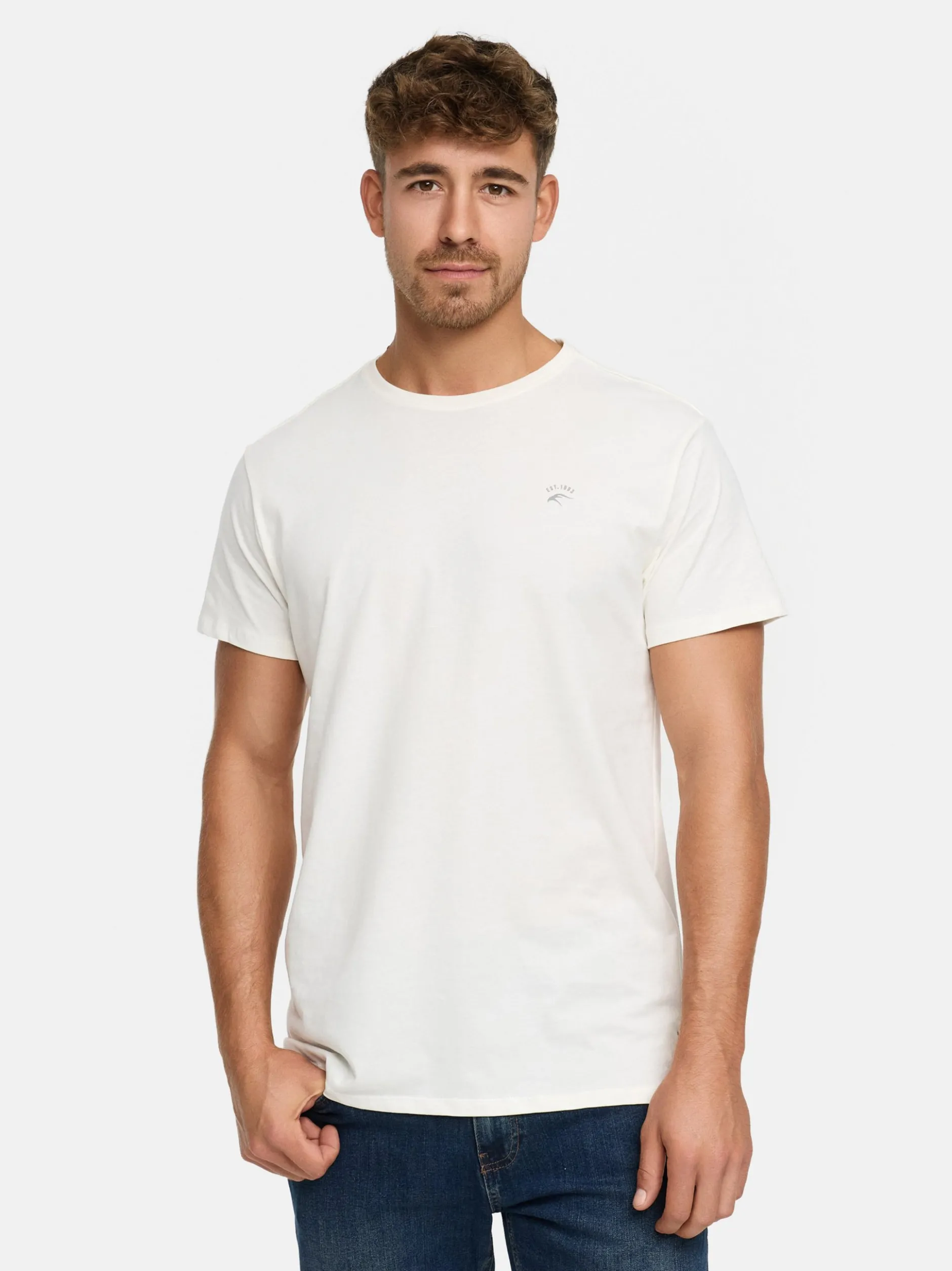 Indicode Herren T-Shirt - Kloge in ecru beige