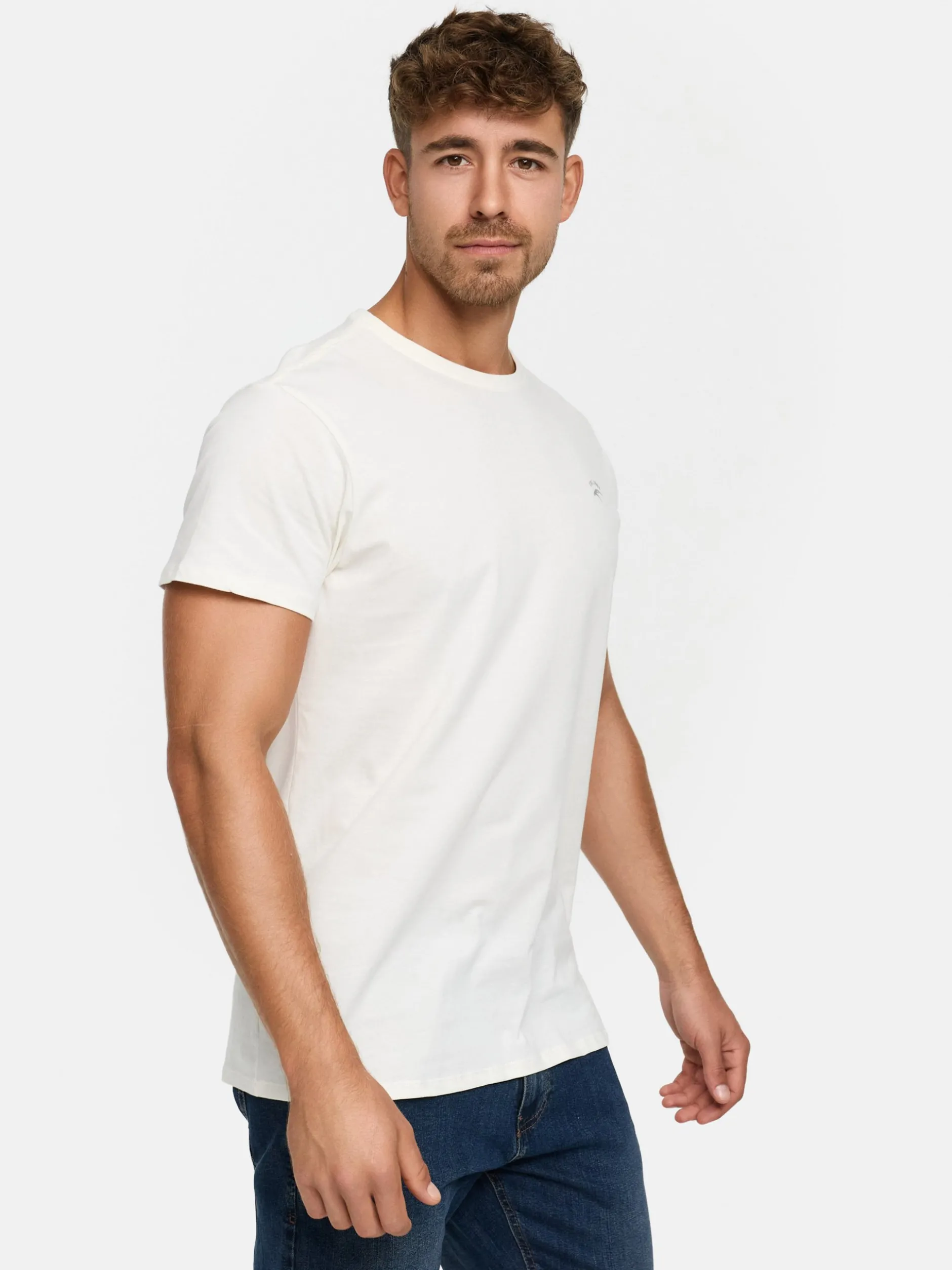 Indicode Herren T-Shirt - Kloge in ecru beige