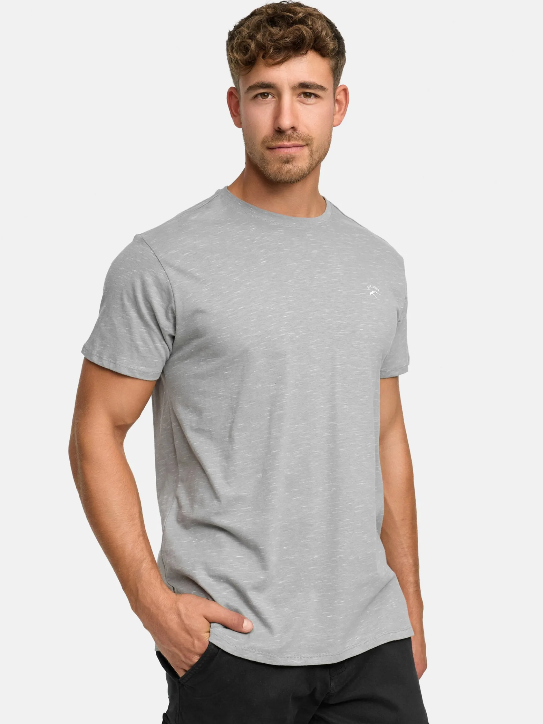 Indicode Herren T-Shirt - Kloge in grau