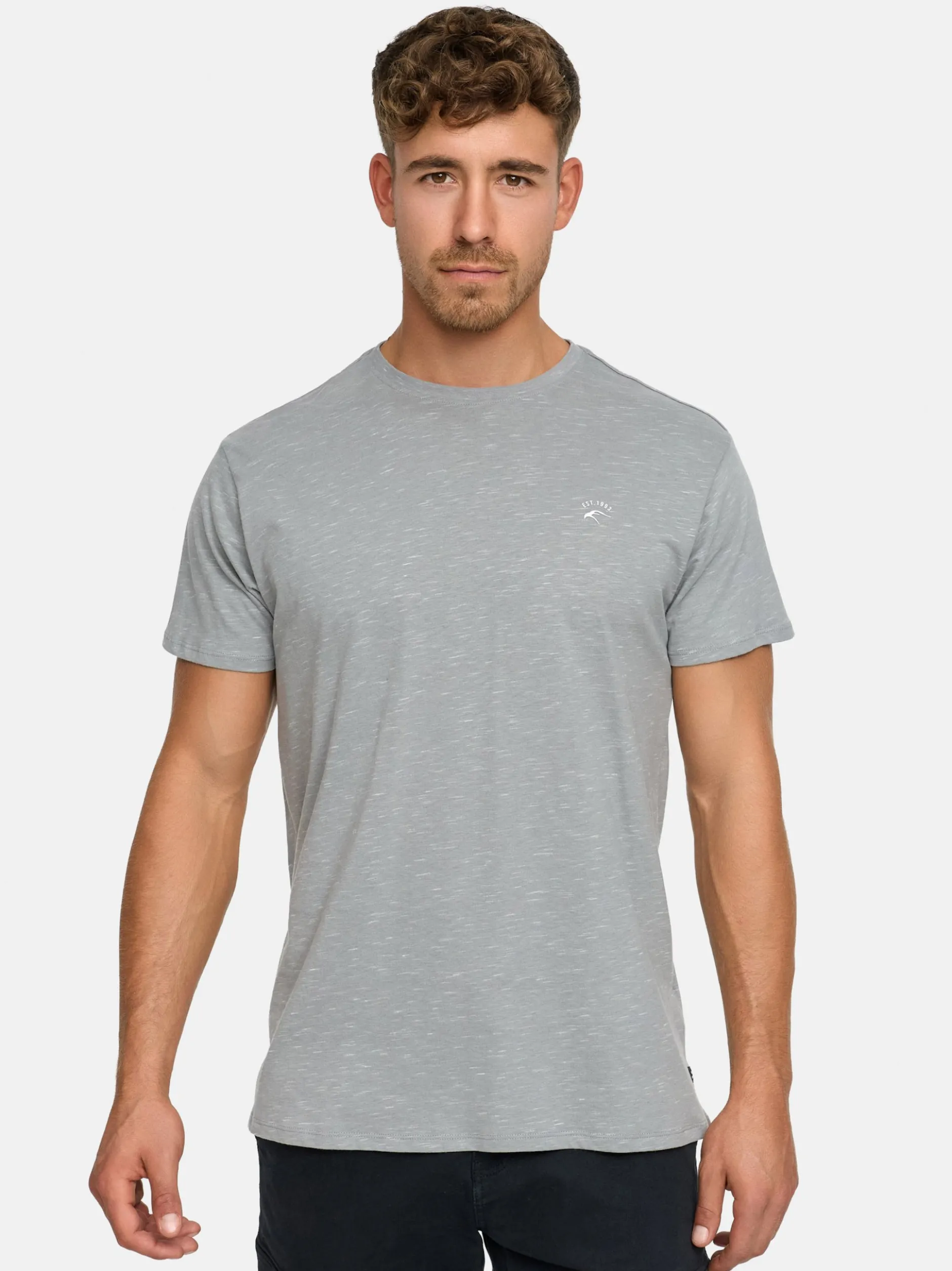Indicode Herren T-Shirt - Kloge in grau
