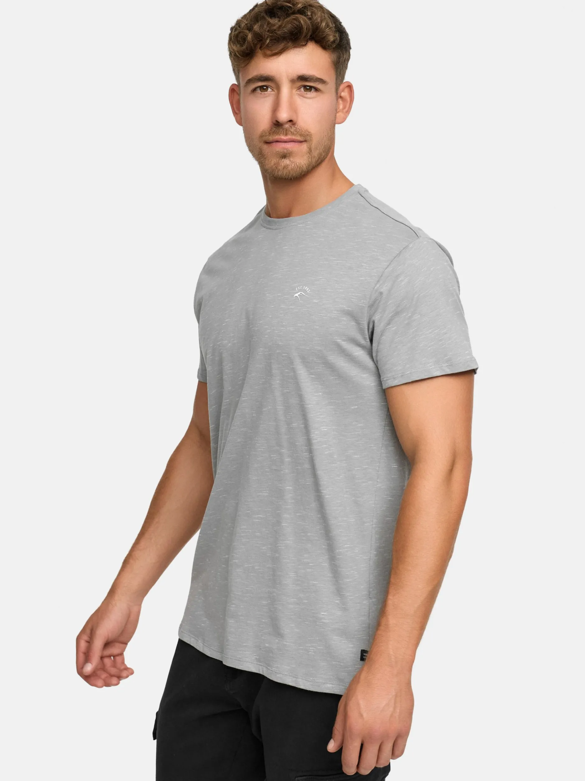 Indicode Herren T-Shirt - Kloge in grau