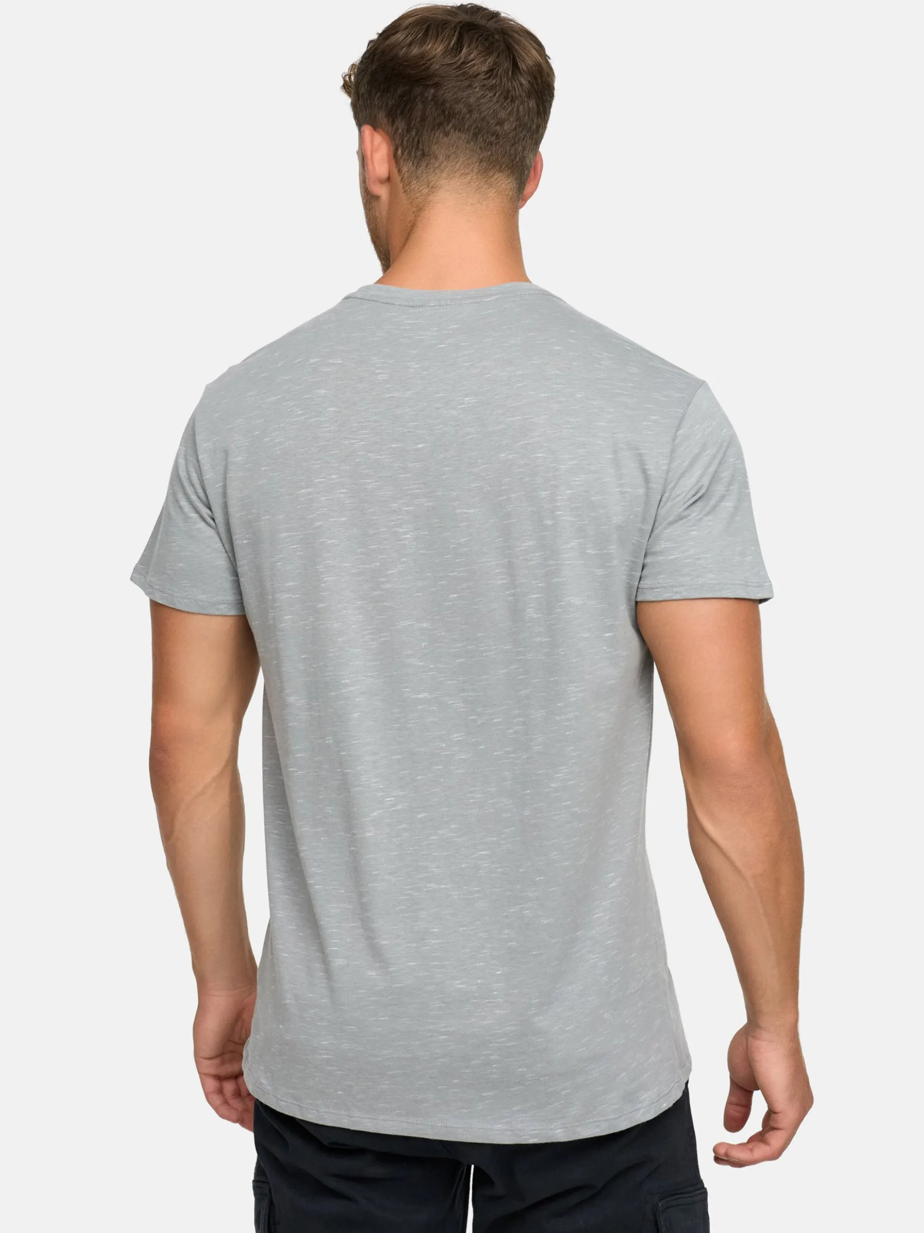 Indicode Herren T-Shirt - Kloge in grau