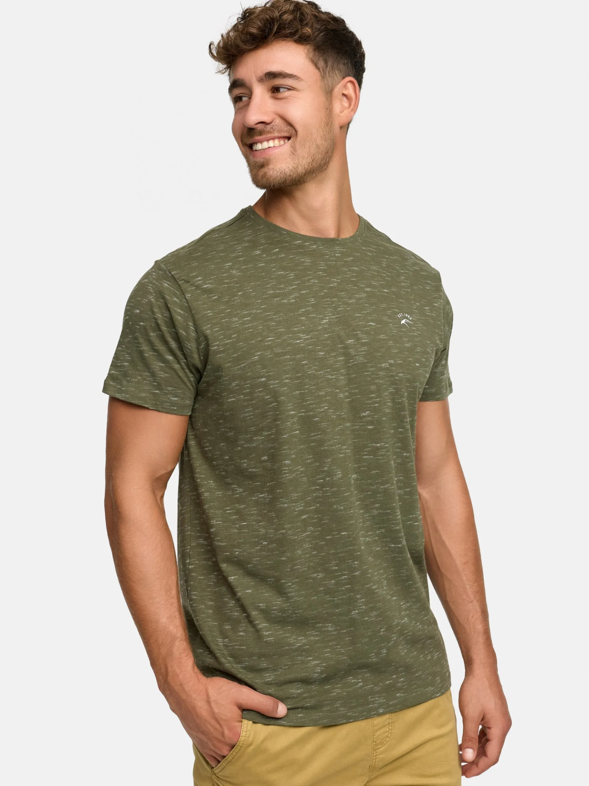 Indicode Herren T-Shirt - Kloge in khaki