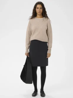 Inwear Damen Rock Zella Mittlere Taille in schwarz