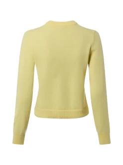 IPURI Damen Cashmere-Strickjacke in gelb