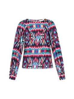 IZIA Damen Bluse in mehrfarbig - Ausschnitt: Rundhals