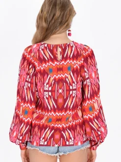 IZIA Damen Bluse in mehrfarbig - Ausschnitt: Rundhals