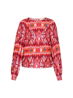 IZIA Damen Bluse in mehrfarbig - Ausschnitt: Rundhals