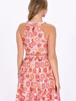 IZIA Damen Crop Top in pink orange