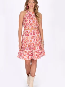 IZIA Damen Crop Top in pink orange