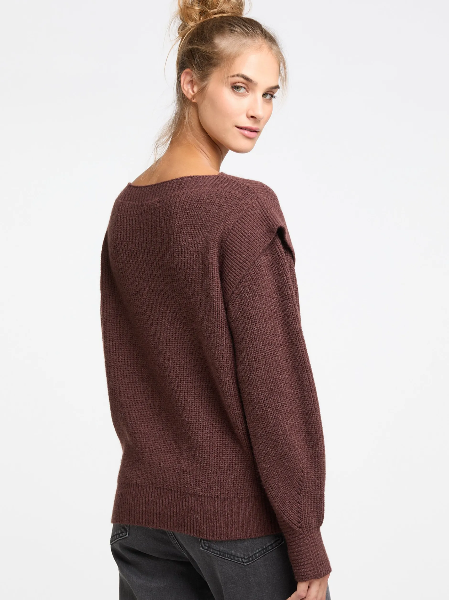 IZIA Damen Grobstrick-Pullover in camel