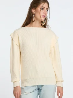 IZIA Damen Grobstrick-Pullover in ecru