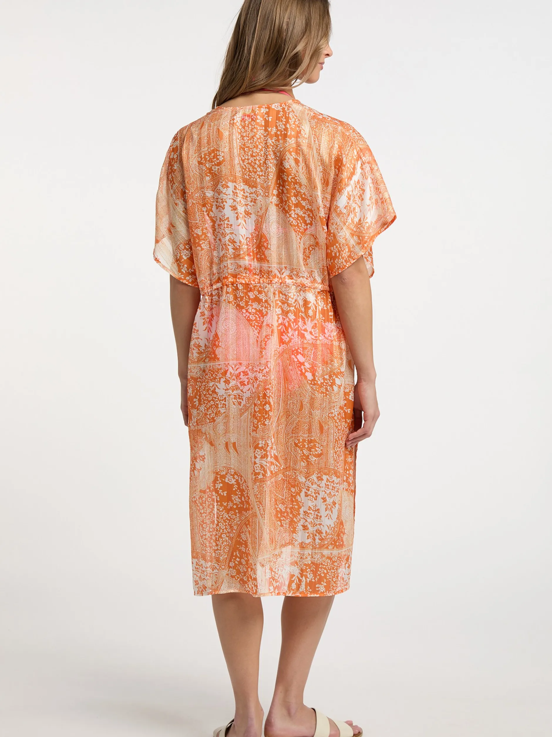 IZIA Damen Kimono in orange - Ausschnitt: ohne Kragen