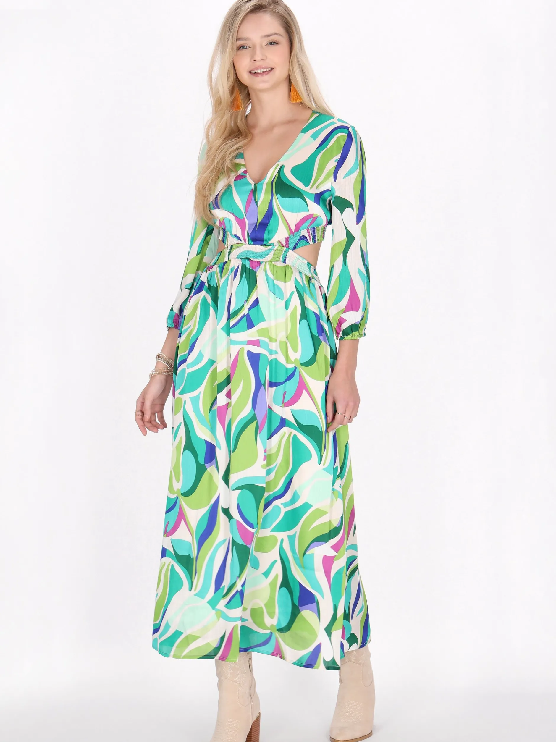 IZIA Damen Kleid in aqua - Länge: mittel