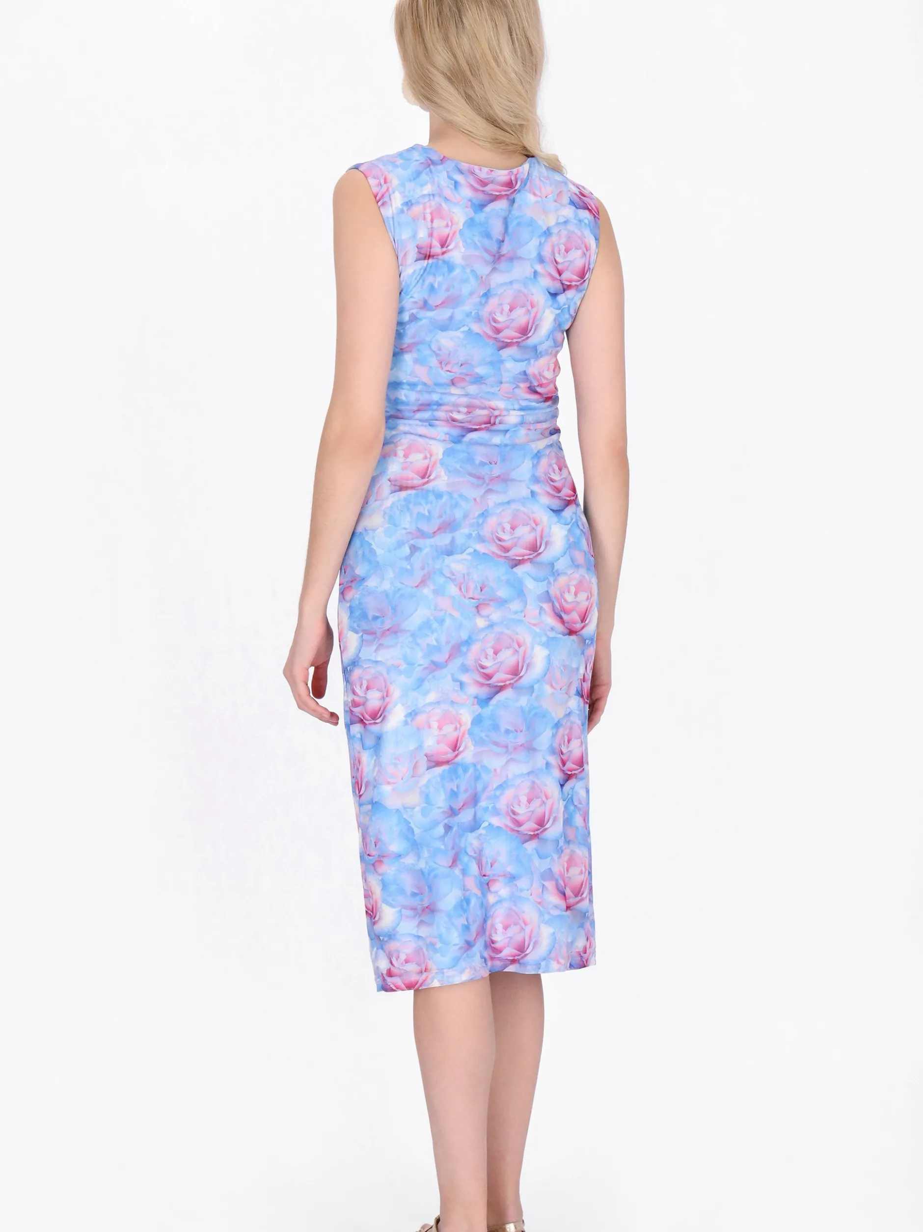 IZIA Damen Kleid in blau - Ausschnitt: Rundhals
