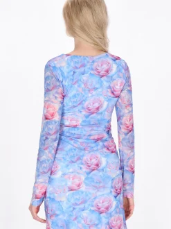 IZIA Damen Kleid in blau - Länge: mittel