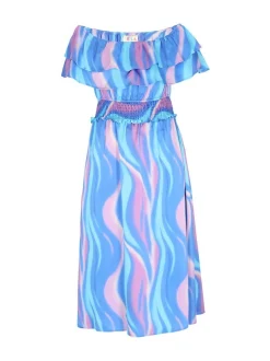 IZIA Damen Kleid in blau - Länge: mittel