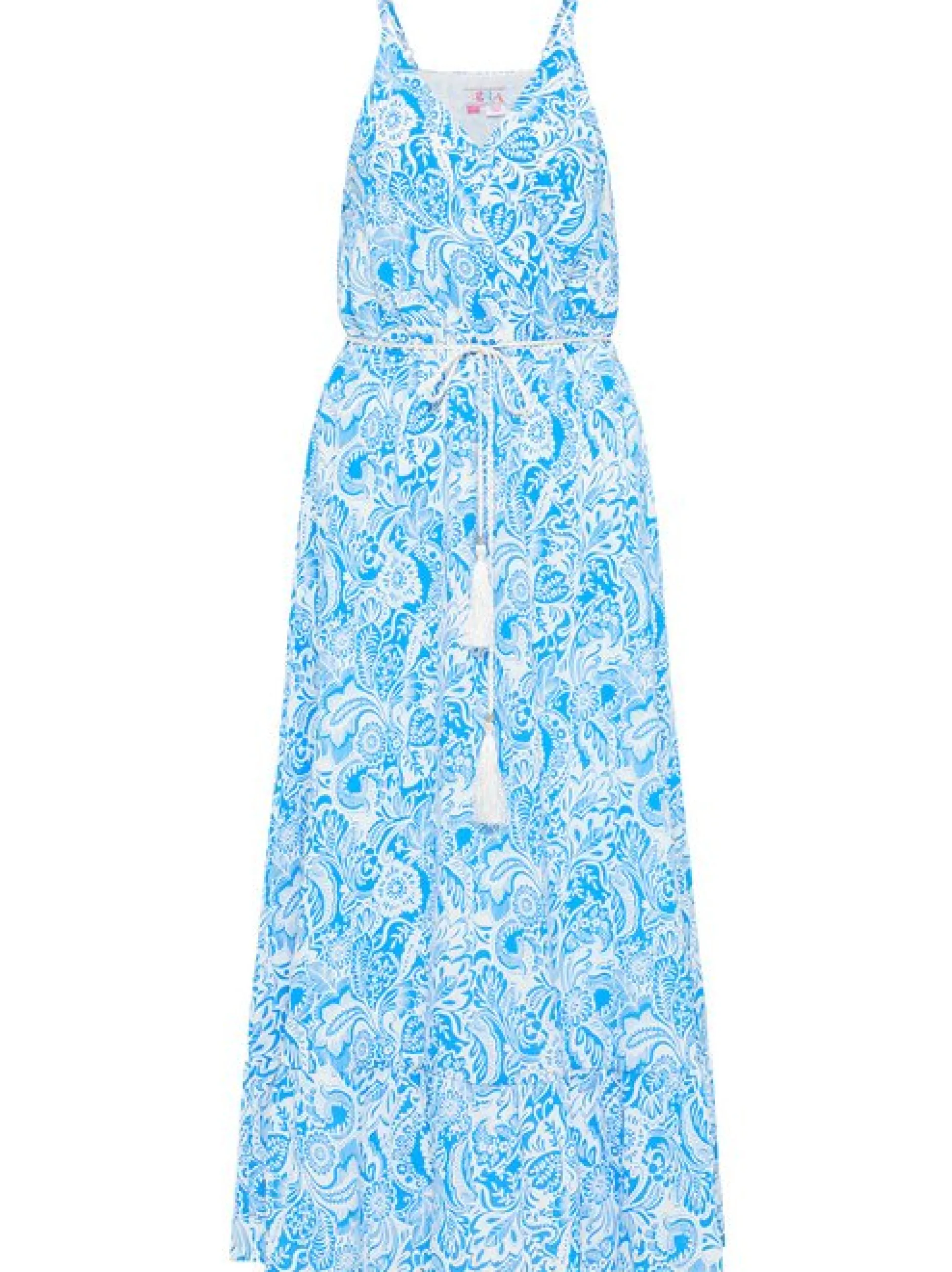 IZIA Damen Kleid in blau weiß - Ausschnitt: V-Ausschnitt