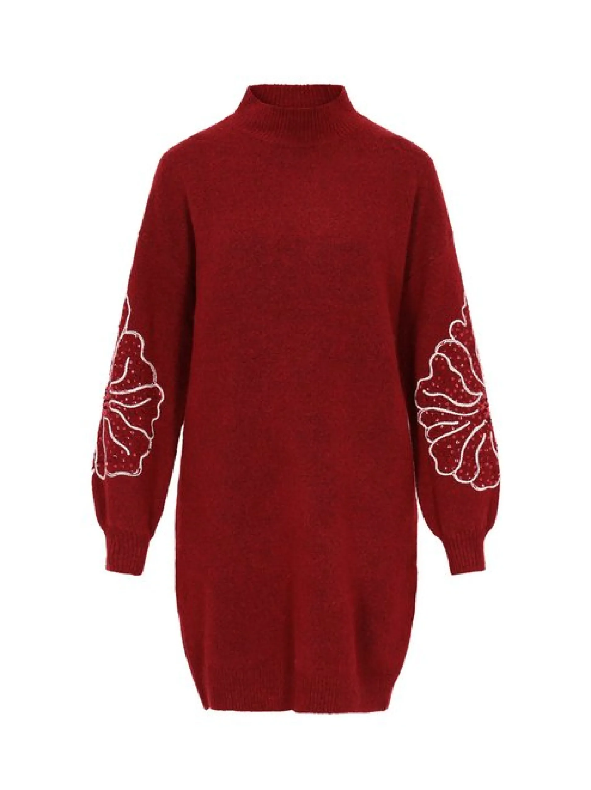 IZIA Damen Kleid in bordeaux - Länge: mittel