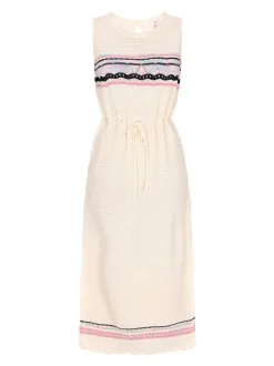 IZIA Damen Kleid in ecru - Ausschnitt: Rundhals